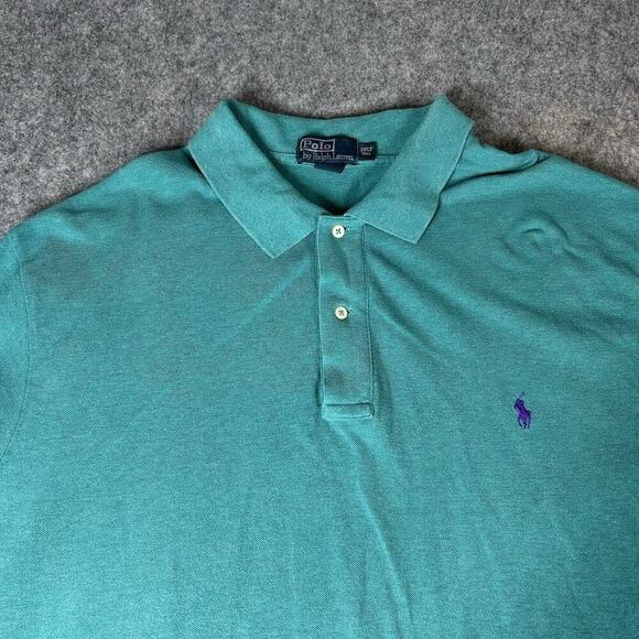 Polo Ralph Lauren Polo Shirt Mens 2XLT Cotton Green Golf Preppy Pullover - Picture 5 of 7